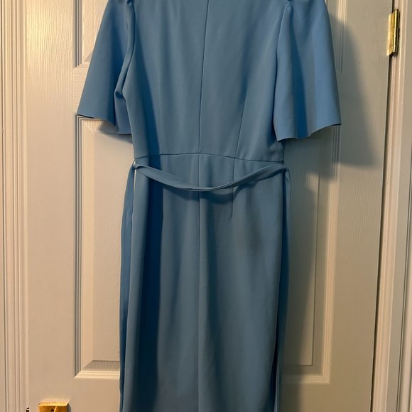 POWDER BLUE WRAP DRESS - Picture 4 of 5